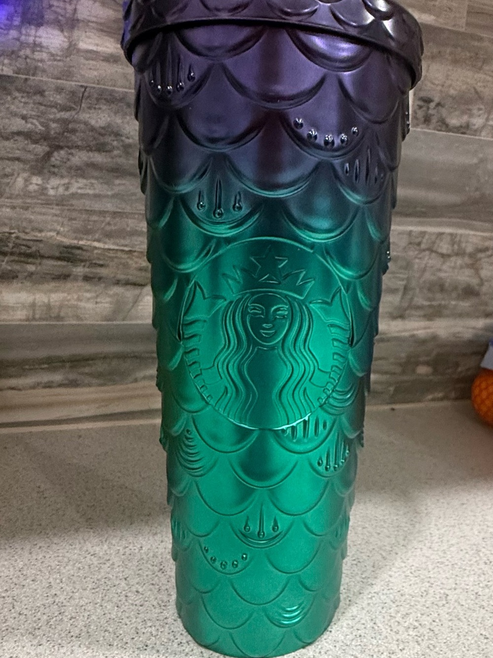 Starbucks 2025 Green to Purple Mermaid Scale Tumbler *As-Is* No straw - Picture 1 of 4